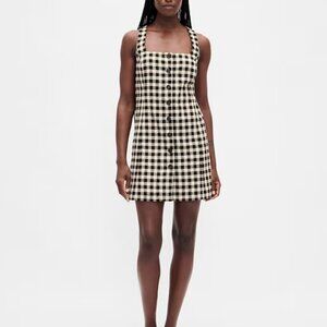 NWT GAP Linen-Blend Button-Front Mini Dress